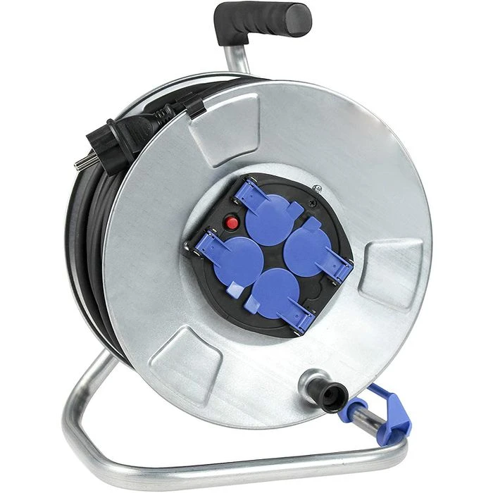 As-Schwabe Kabeltrommel 10414, 25m, Innen, Metall, 4-fach Schutzkontakt 2 As-Schwabe Kabeltrommel 10414, 25m, Innen, Metall, 4-fach Schutzkontakt – Bild 2