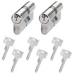 Abus Schließzylinder Vitess 1000, Set 2 X 30/35 Mm, Gleichschließend Doppelzylinder Codekarte, BS