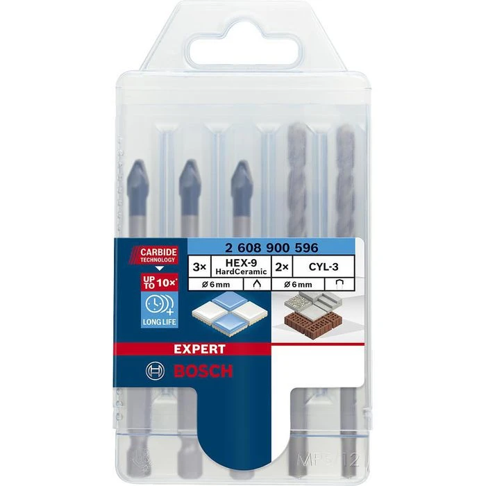 Bosch Bohrer Expert HEX-9 HardCeramic Mixed, 5-teiliges Set, 6mm, Fliesenbohrer 2 Bosch Bohrer Expert HEX-9 HardCeramic Mixed, 5-teiliges Set, 6mm, Fliesenbohrer – Bild 2