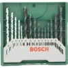 Bosch Bohrer Mini-X-Line Mixed-Set, 15-teiliges Set, 3-8mm, Metall, Holz, Steinbohrer