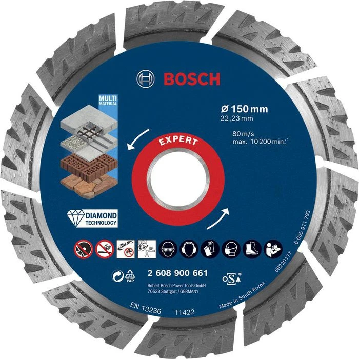 Bosch Trennscheibe Expert MultiMaterial 2608900661, 150 X 2,4mm, Diamanttrennscheibe 1 Bosch Trennscheibe Expert MultiMaterial 2608900661, 150 X 2,4mm, Diamanttrennscheibe