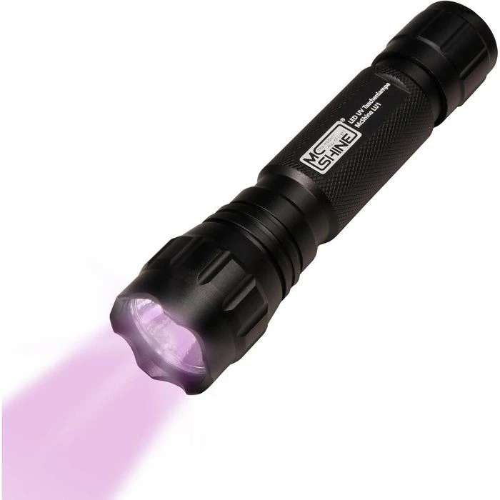 McShine UV-Taschenlampe 3 Watt LED, 395 Nm, Mit Akku, Spritzwassergeschützt 1 McShine UV-Taschenlampe 3 Watt LED, 395 Nm, Mit Akku, Spritzwassergeschützt