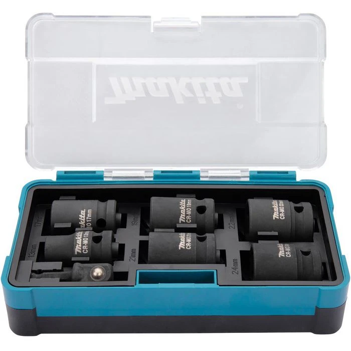 Makita Steckschlüssel B-69733, 7-teilig, 13 - 24mm Schlüsselweite - 38mm Länge, 1/2 Zoll 1 Makita Steckschlüssel B-69733, 7-teilig, 13 - 24mm Schlüsselweite - 38mm Länge, 1/2 Zoll
