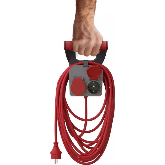 Strom-Verlängerungskabel REV-Ritter 10m, 2-fach Schutzkontakt, Außen IP44, Rot/grau 5 Strom-Verlängerungskabel REV-Ritter 10m, 2-fach Schutzkontakt, Außen IP44, Rot/grau – Bild 5