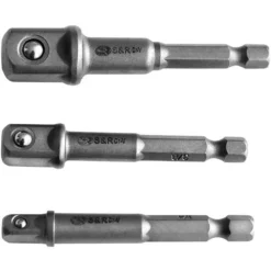 S&R Stecknuss-Adapter 460322003, Set, Sechskant Zu Vierkant, 3-teilig