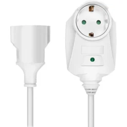 LogiLink Strom-Verlängerungskabel LPS275, 3m, Schutzkontakt, Durchgangsstecker, Weiß