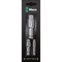 Wera Stecknuss-Adapter 05073200001, Set, Sechskant Zu Vierkant, 3-teilig