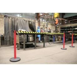 ALLROUNDLINE Absperrpfosten ALA 20, Rot, Aus Metall, Mit Schwarz-gelbem Band, 2 Stück -Bosch Shop ca817de09d359f454c99cdc6de0b82d648b6440b absperrpfosten allroundline ala 20 rot