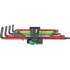 Wera Torx-Winkelschlüssel 967/9 TX XL Multicolour, 9-teilig, Mit Kugelkopf, TX8 - TX40