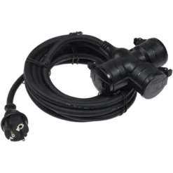 Chilitec Strom-Verlängerungskabel, 5m, 3-fach Schutzkontakt, 1,5 Mm², Außen IP44