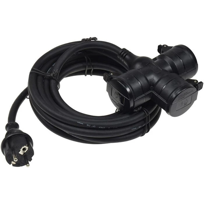 Chilitec Strom-Verlängerungskabel, 5m, 3-fach Schutzkontakt, 1,5 Mm², Außen IP44 1 Chilitec Strom-Verlängerungskabel, 5m, 3-fach Schutzkontakt, 1,5 Mm², Außen IP44