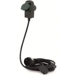 REV Strom-Verlängerungskabel Powersplit, 10m, Schutzkontakt, Außen, Schwarz