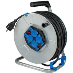 As-Schwabe Kabeltrommel 10414, 25m, Innen, Metall, 4-fach Schutzkontakt