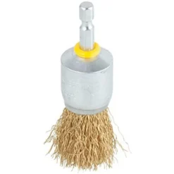 Wolfcraft Drahtbürste 2738000, Pinselbürste, Für Bohrmaschine, Messing, 6kant-Schaft, Ø 25mm